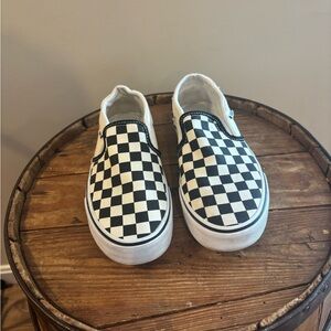 Vans Black and White Checkered Slip-On Sneakers